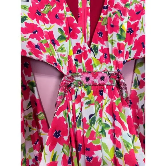 NEW NWT Mac Duggal Floral Printed Short Bell Sleeve Mini Dress STYLE 9158 Size 4